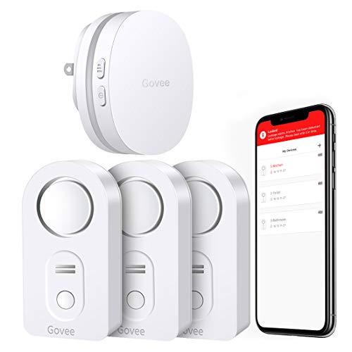 Govee WiFi Water Sensor, Smart APP Leak Alert, Wireless Water Alarm and Alarm with Email, Notification, App Alerts, Remote Monitor Leak for Home Security Basement (Don't Support 5G WiFi) -3 Packs