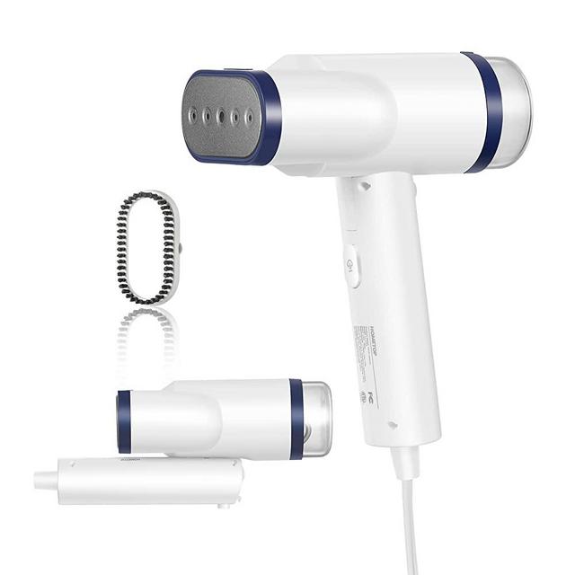 HOMEHOP Handheld Steamer for Clothes, 2 in 1 Foldable Garment Steamer, 40s Heat-up, 1300W Powerful Fabric Wrinkles Remover with Brush, Mini Portable Steam Iron for Travel, Home and Office