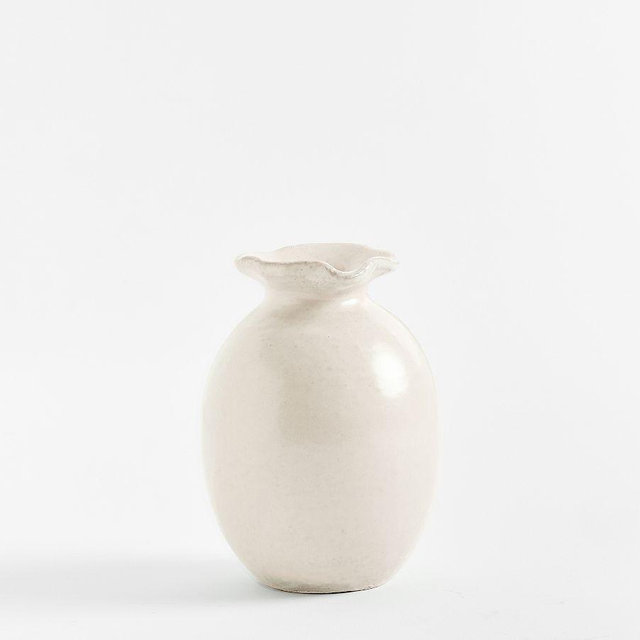 Willa Textured Vase - White Bud