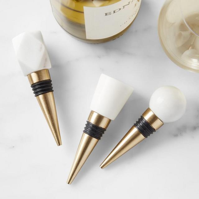 Williams Sonoma Marble Wine Stoppers. Set of 3