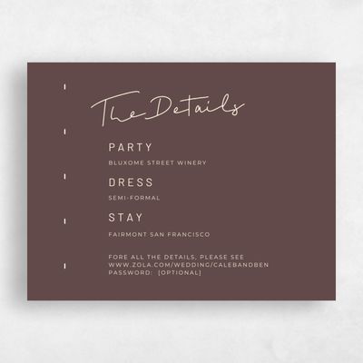 Chocolate, Brown Wedding Enclosure - Garret