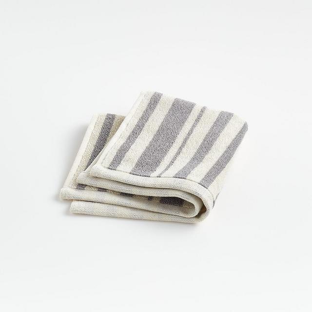 Crate & Barrel - Elmont Slate Stripe Washcloth
