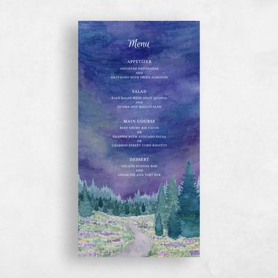 Night, Blue Wedding Menu - Atchison