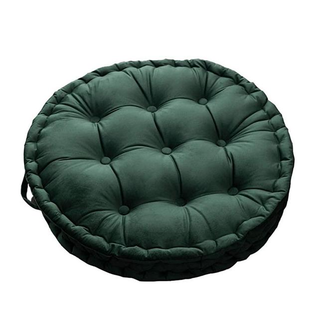 Mauuwy Round Floor Pillows Seat Cushion Velvet Tufted Outdoor Cushions Big 3D Buttons Pillow Decorative Meditation Pet Mat for Sofa Couch Bed Garden Balcony Living Room Office Green 24x24
