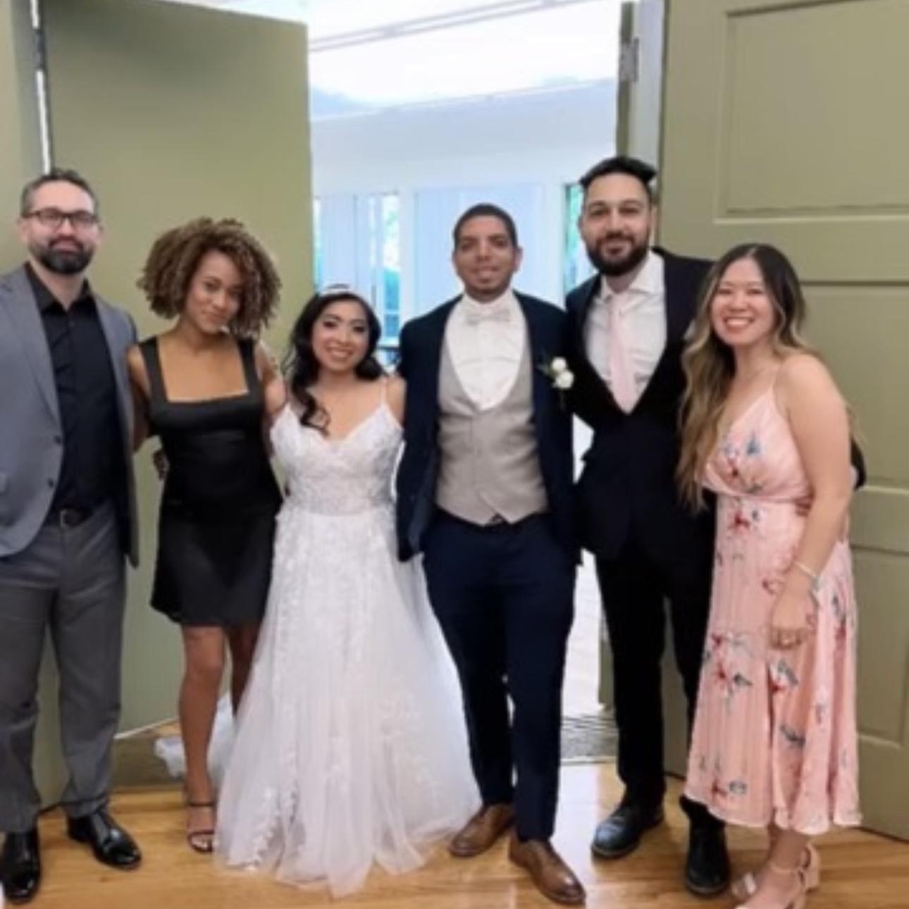 Abe, Aliyah, Stely and Alison celebrating Jontel and  Nubia’s wedding.