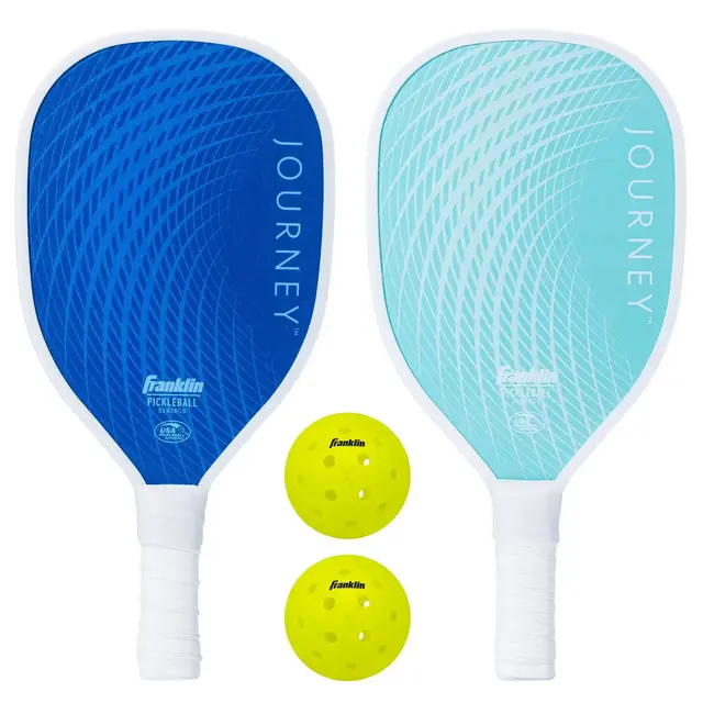Franklin Sports 2 Player Journey Paddle Ball Set in Mesh Bag - Navy/Turquoise
