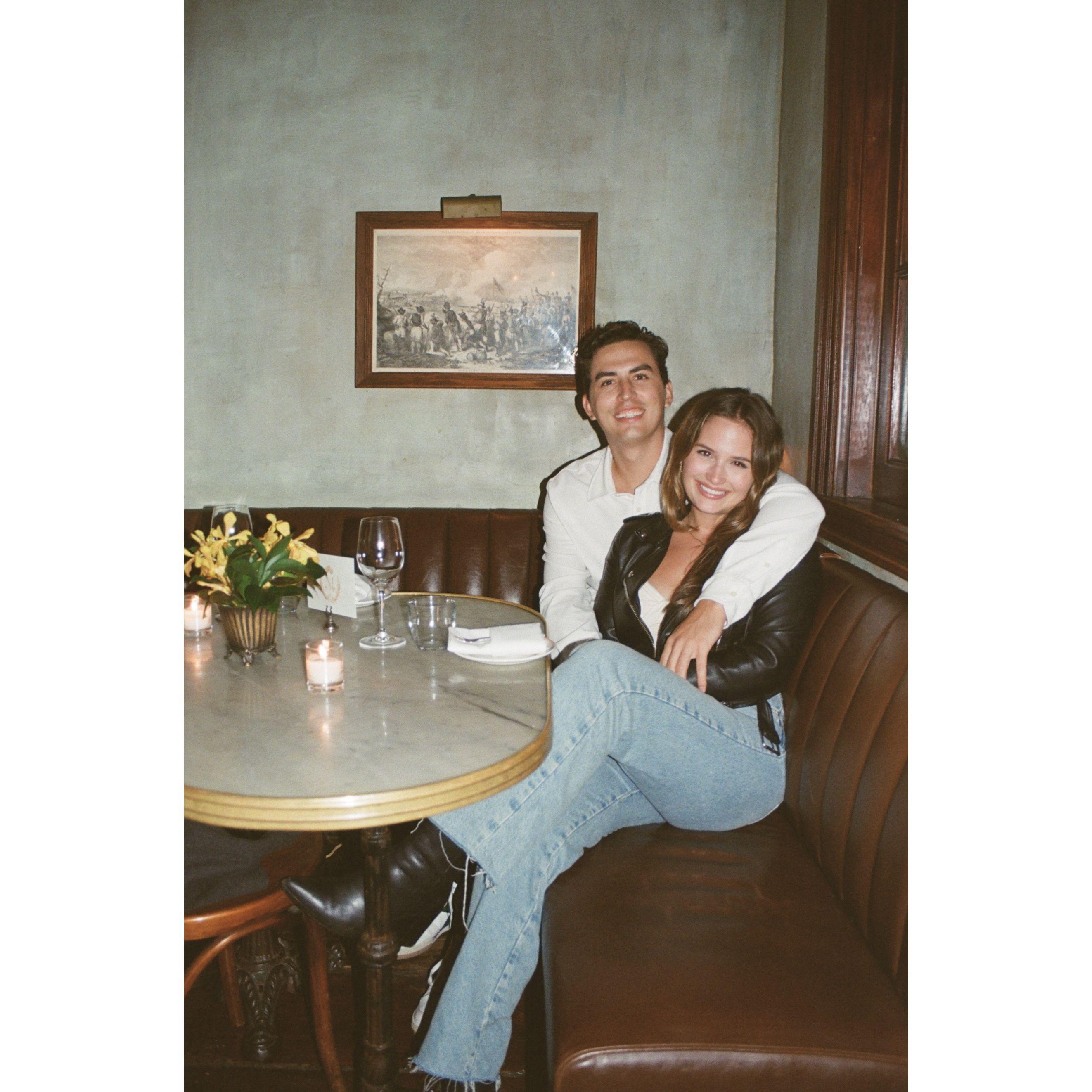 This was taken at Stephen and Kathryn's favorite bar (Maison Premiere) in their favorite neighborhood (Williamsburg) in New York.