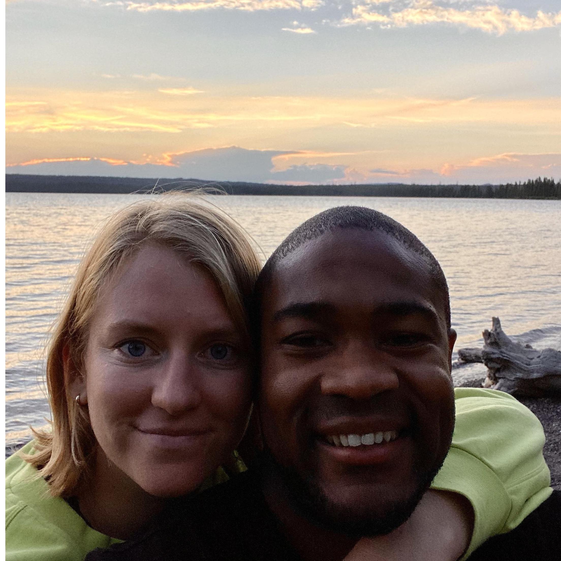 In Yellowstone, where we decided we needed to get married in a gorgeous place like this.