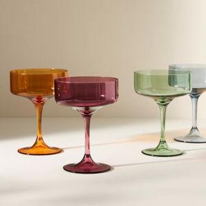 Morgan Coupe Glasses, Set of 4 (Earth tones)