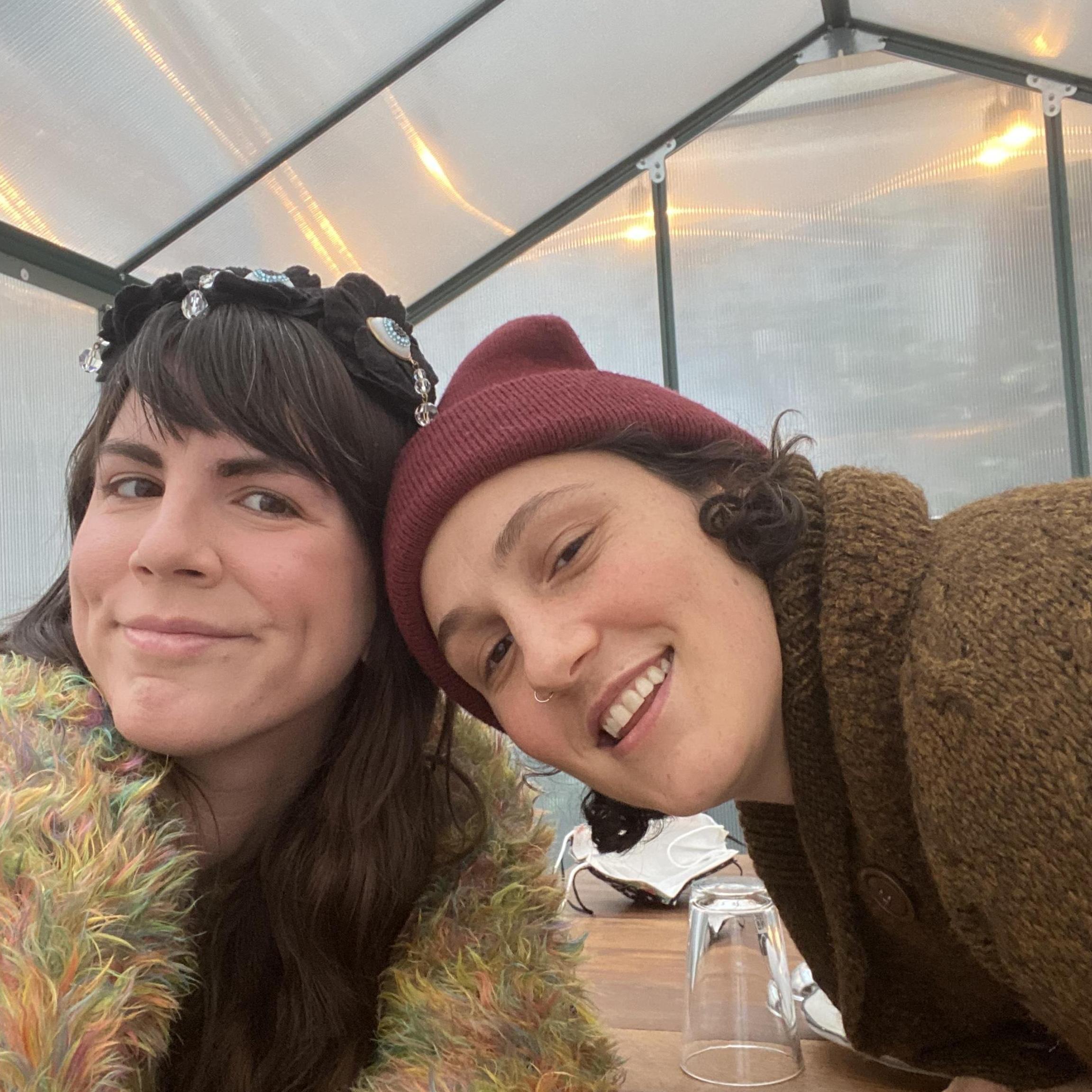 "outdoor dining" in the middle of winter in heated greenhouses at st anselm