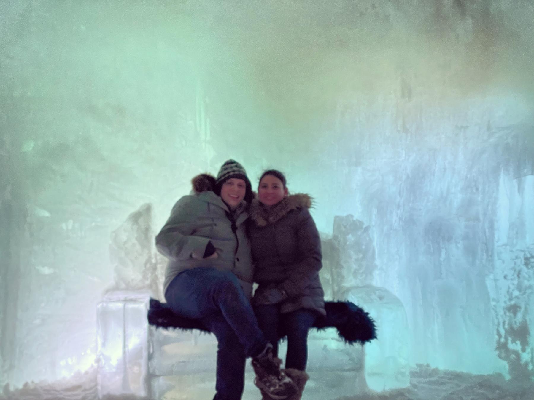 Freezing together at Ice Castles