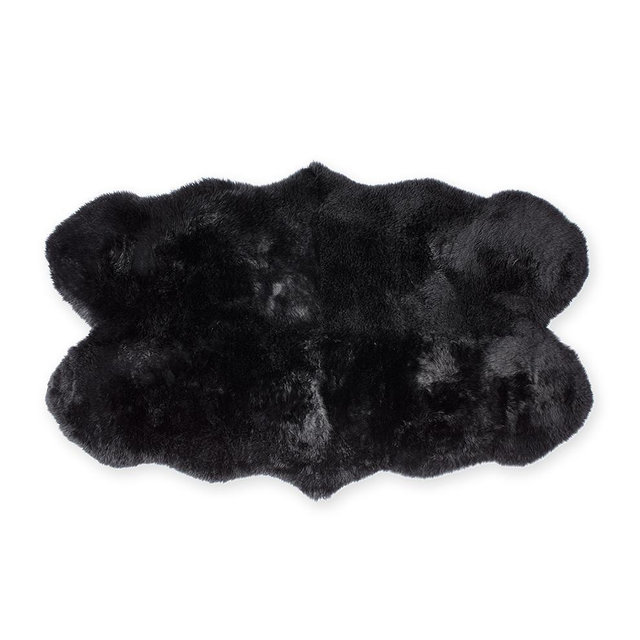 Black Sheepskin Quad Rug