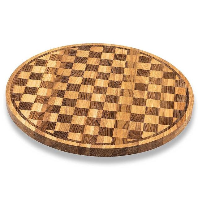 MACKENZIE-CHILDS Check Lazy Susan, Cute Rotating Serving Board, Round Charcuterie Board, or Dish Holder