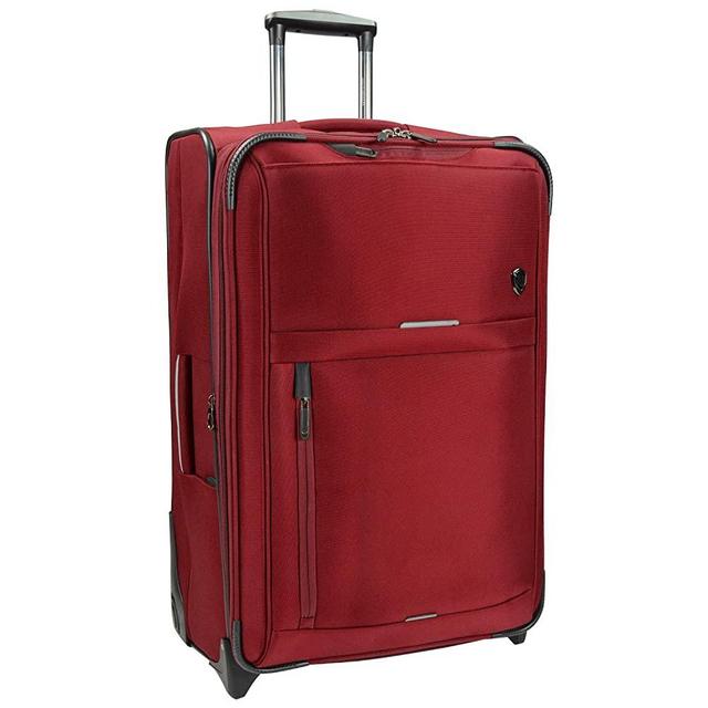 Traveler's Choice Birmingham Ballistic Nylon Expandable Rollaboard Luggage, Red, Checked-Large 29-Inch