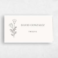 Beige Wedding Place Card - Coquelicot