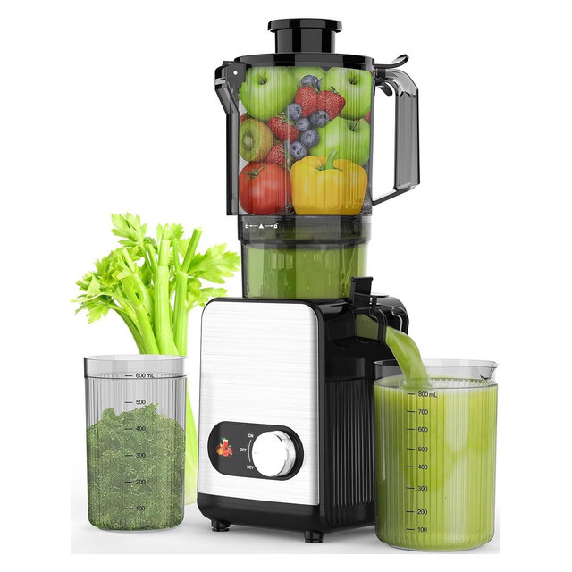 ZAFRO Cold Press Juicer, 4.35" Large Feed Chute Juice High Juice Yield with Slow Masticating Juicer for Whole Vegetables & Fruits, Easy Assemble