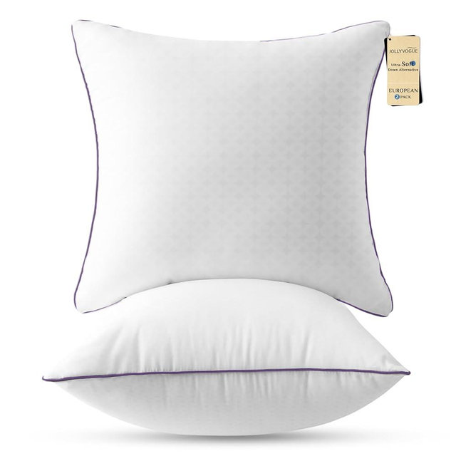 JOLLYVOGUE Euro Size Pillows Set of 2, 26'' x 26'' Cooling Bed Throw Pillows with Super Soft Down Alternative Fill, Luxury Fluffy Hotel Quality for Bed, Couch, and Sofa