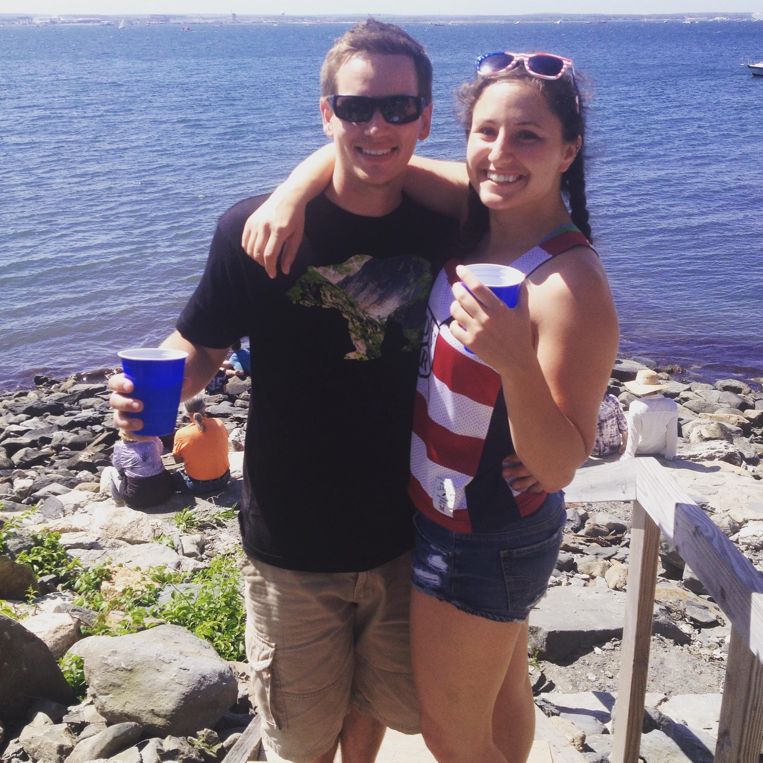 Enjoying an air show in Rhode Island