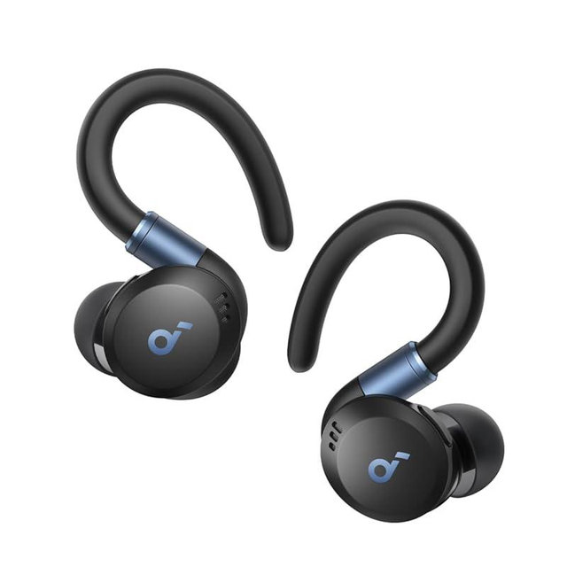 Soundcore Sport X20 by Anker, True-Wireless Workout Earbuds, Rotatable and Extendable Ear Hooks, Noise Cancelling, Deep Bass, IP68 Waterproof, Sweatproof, Dustproof, 48H Play, Sport Earbuds for Gym