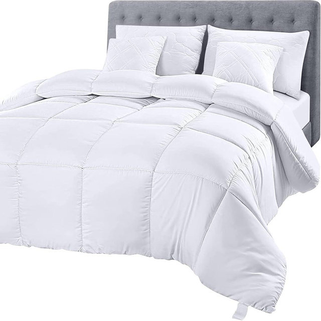 Utopia Bedding Comforter Duvet Insert, Quilted Comforter with Corner Tabs, Box Stitched Down Alternative Comforter California King (White, Pack of 3)
