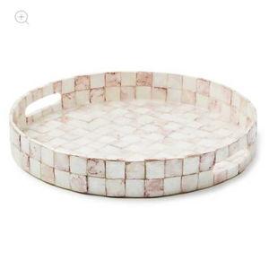 Rosy Check Capiz Round Tray