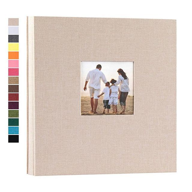 potricher Linen Hardcover Photo Album 4x6 600 Photos Large Capacity for Family Wedding Anniversary Baby Vacation (Beige, 600 Pockets)