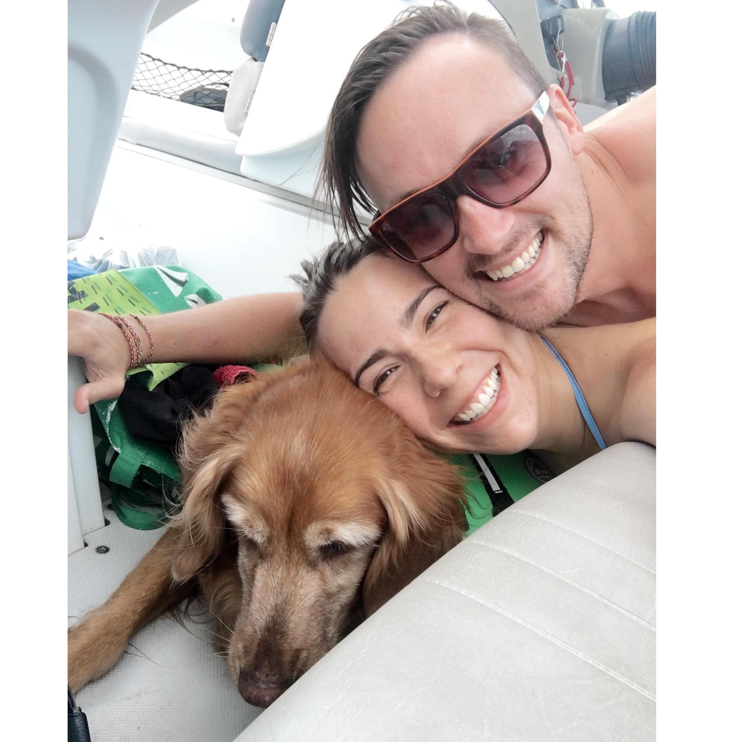 Took Buddy boating on Big Bear Lake for Jeff's 30th birthday