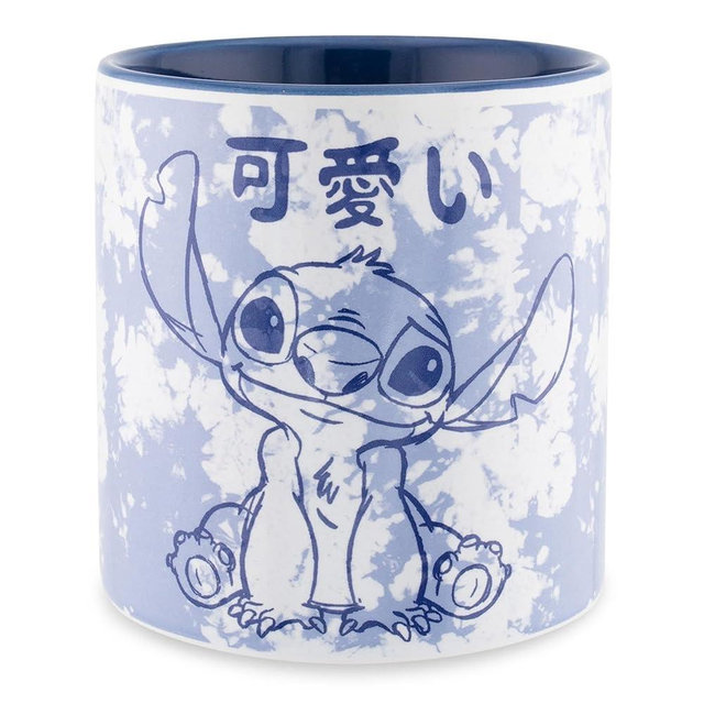 Disney Lilo & Stitch Experiment 626 Asian-Style Ceramic Tea Cup | Traditional Japanese-Inspired Mug Without Handle | Holds 12 Ounces