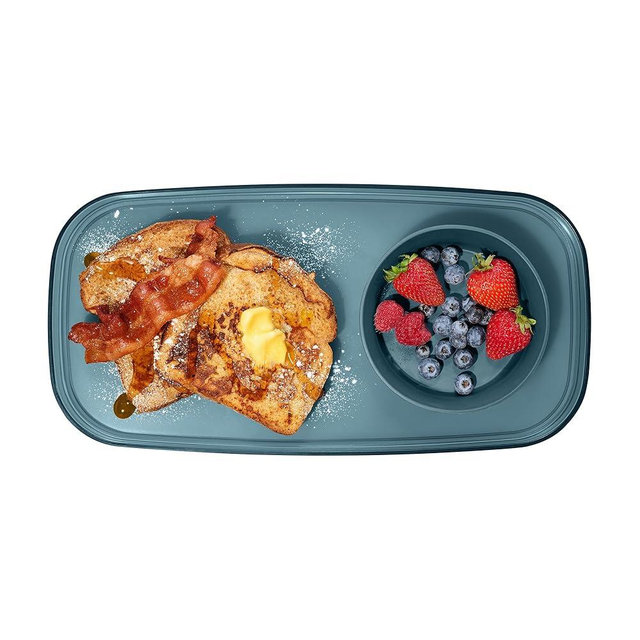 madesmart dipware Small Serving Plate, Stackable & Removable Dip Bowl for Salsa, Queso, Salad, Olives, Dishwasher & Microwave Safe, Multipurpose Plate & Bowl, Midnight