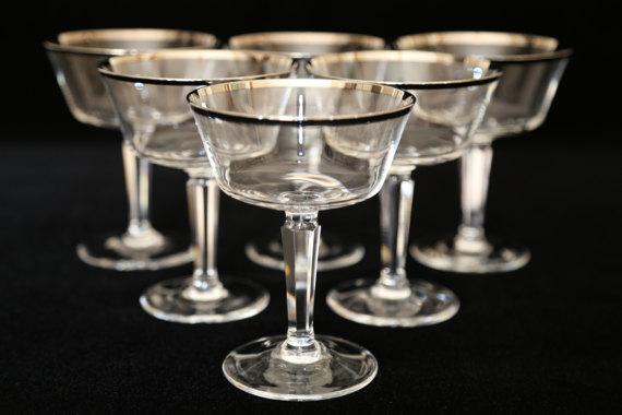 Lenox Platinum Rim Crystal Champagne Glasses (6pcs)