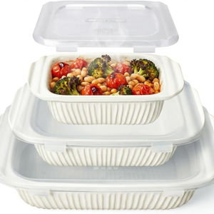 Casserole Dishes For Oven, White, Set Of 3 (5.1Qt/2.3Qt/1.1Qt) (Baking Dish With Lids)