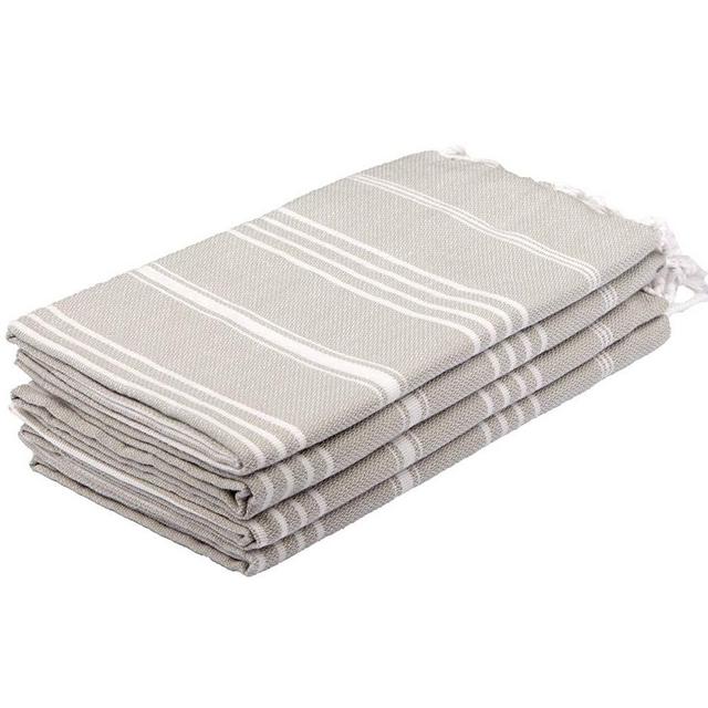 Clotho Towels Turkish Hand Towel Set of 4 - (Silver Gray) for Decorative Bathroom