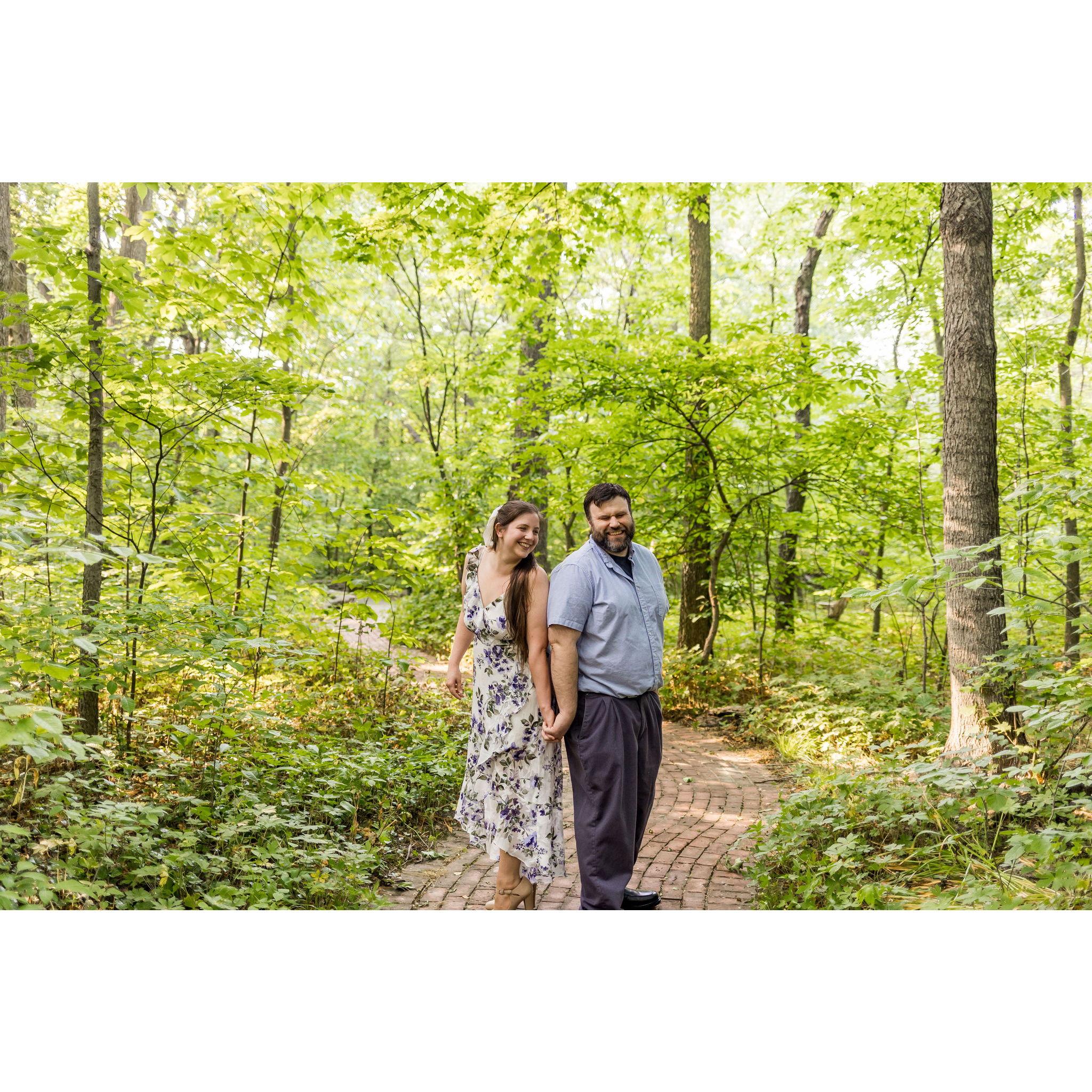 We did an Engagement photo shoot through Minnetrista's paths and gardens in June of 2023.