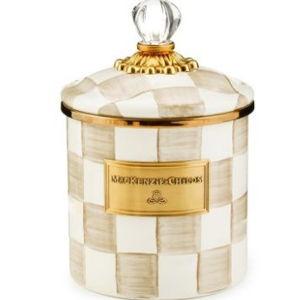 Mocha Check Small Canister