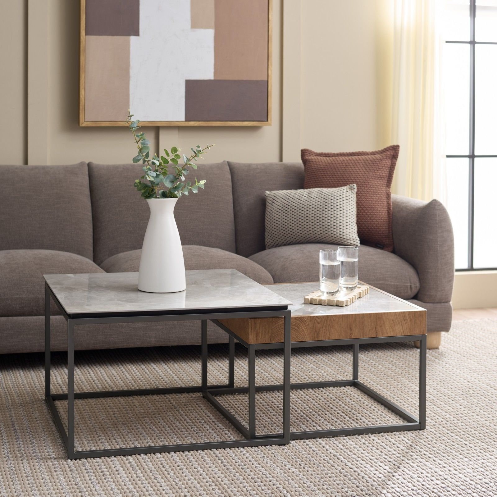 SEI Furniture, Syd 2-Piece Nesting Coffee Table Set | Zola