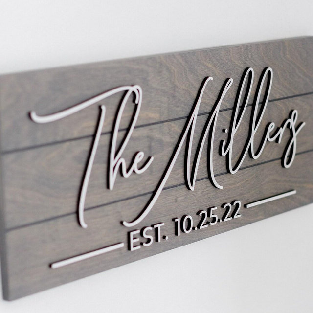 3D Wedding Gift Name Sign, Gifts For The Couple, Anniversary Gift, Personalized Engagement Sign Gift, Custom Gift for Her, Pallet Name Sign