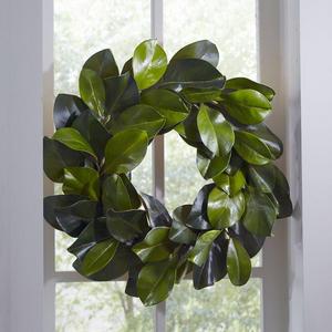 Faux Magnolia Leaf Wreath