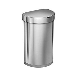 simplehuman® Fingerprint-Proof 45-Liter Semi-Round Sensor Trash Can