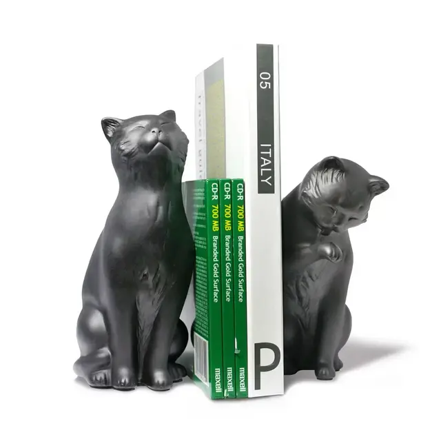 Danya B Cat Bookend Set Black