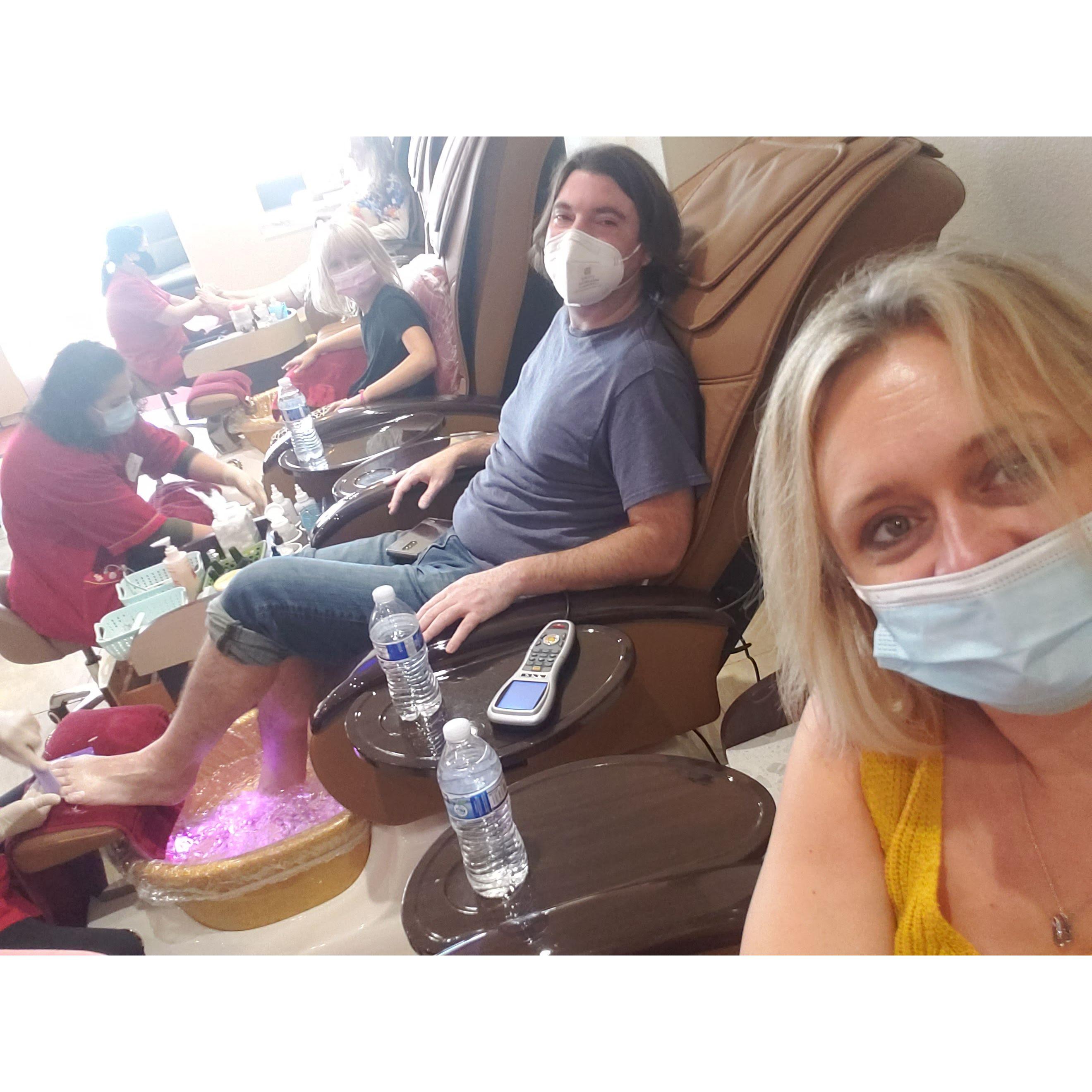 Getting pedis in Medford, OR.