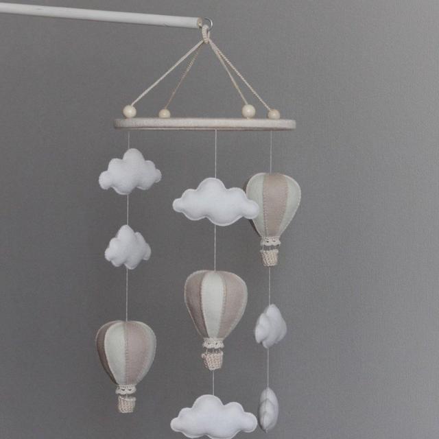 Baby mobile, Newborn gift, Eco-friendly toy, eco-friendly toy, Baby mobile hanging, Baby shower gift, Hot-air balloons mobile, crib toy