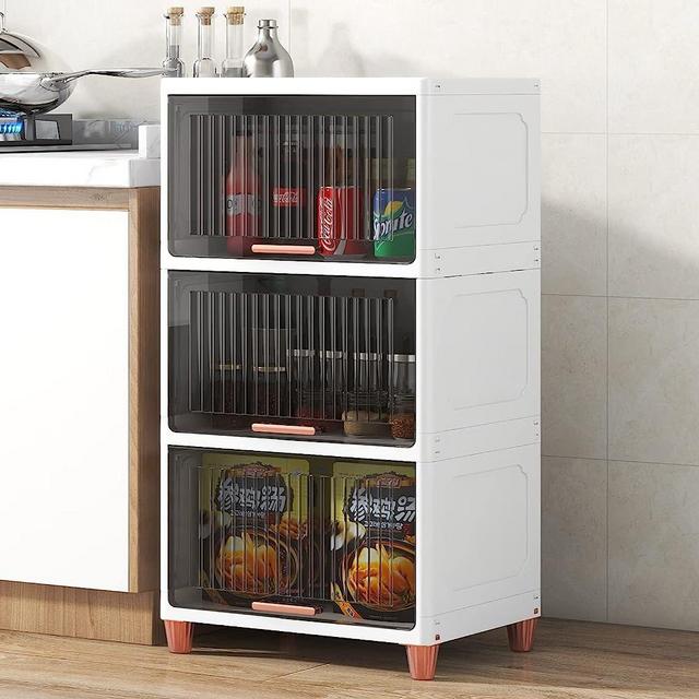 Plastic Storage Bins - 3 Drawers Flip Open Storage Drawer, Plastic Home Storage Organizer, Organizer Tower for Bedroom, Bathroom, Office, Laundry, Kitchen, Craft Room, Nursery and School Dorm