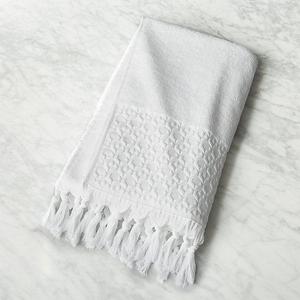 Adana White Bath Towel with Tassels - CB2.com
