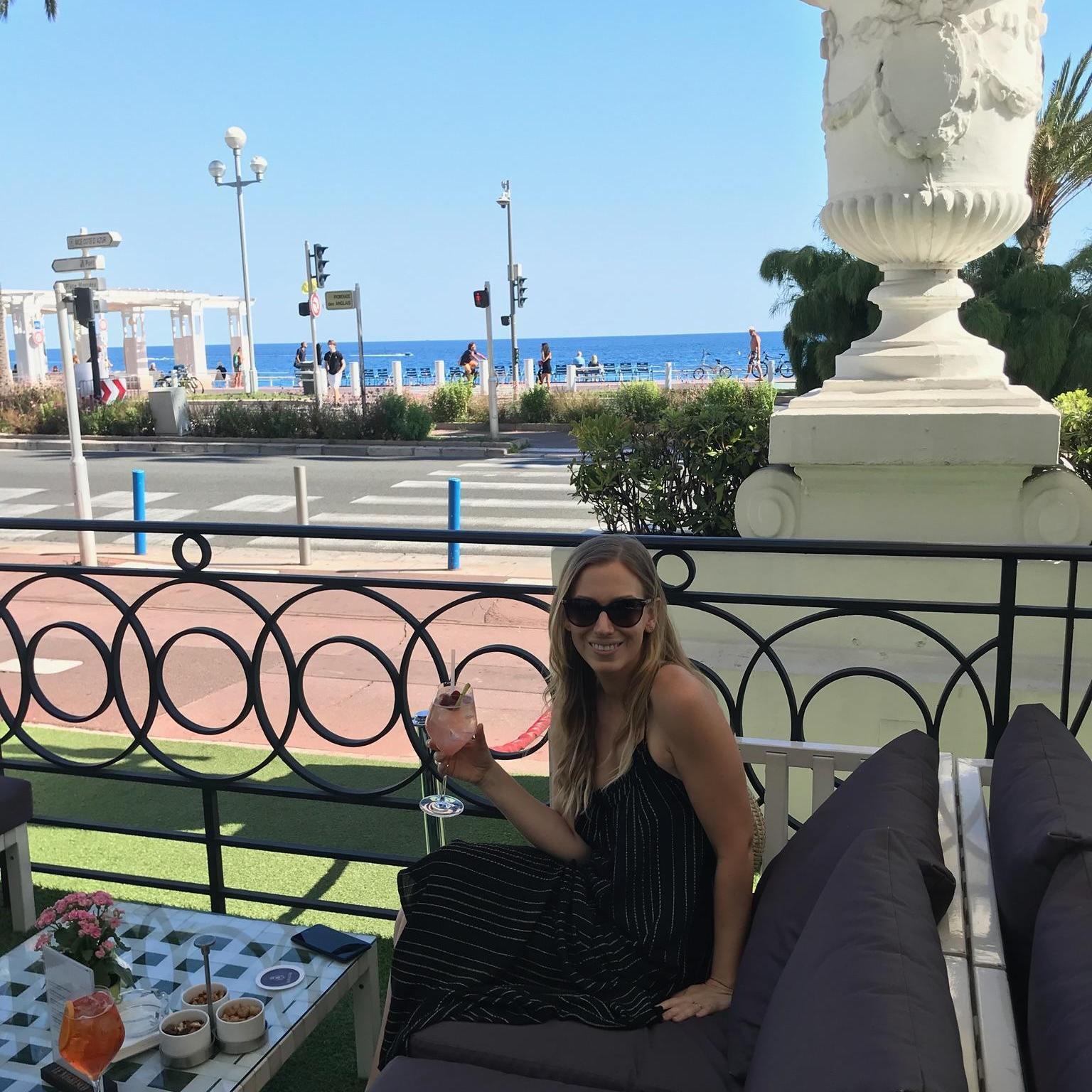Allyson at the famous "Hotel Negresco" in Nice, France.