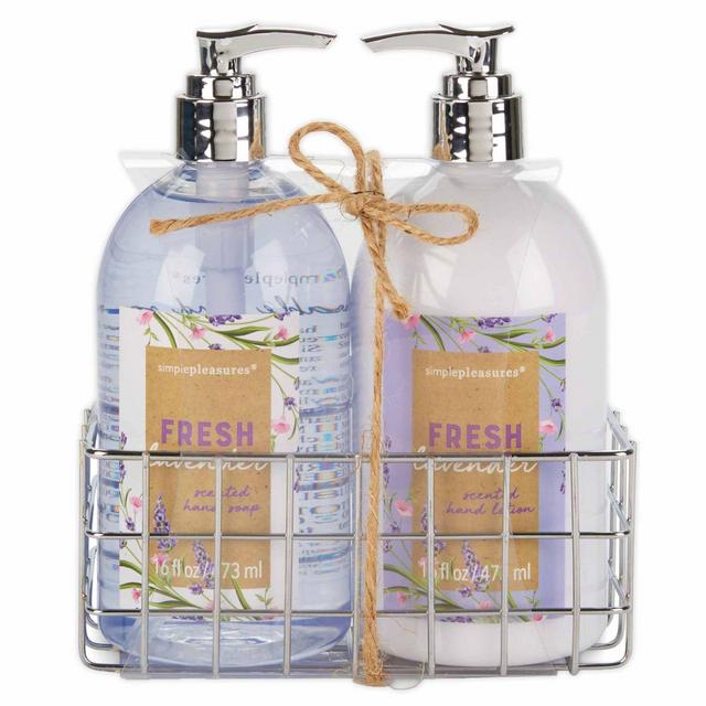 Simple Pleasure Fancy Caddy Hand Soap and Hand Cream in Lavender Vanilla
