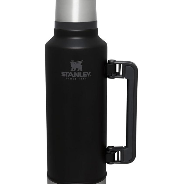 Stanley Classic Legendary Vacuum Bottle 2.0 qt | Wide Mouth with Leakproof Cup Lid | Keep Drinks Hot or Cold | Packable for Travel | Insulated Stainless Steel Thermal Bottle | BPA-Free | Black 2.0