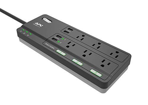 APC Smart Plug Surge Protector Power Strip, 3 Alexa Smart Plugs, 6 Outlets Total with 2160 Joules of Surge Protection, WiFi Smart Plug Outlet Works with Alexa Echo, No Hub Required (PH6U4X32), Black
