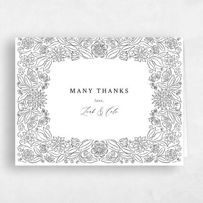 Black Wedding Thank You - Juliet Landscape Letterpress