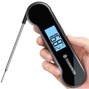 0.5 Sec Instant Read Meat Thermometer Digital with ±0.5℉ Precision, Food Thermometer for Cooking Kitchen Gadgets, Oven Grill Candy BBQ Essentials Accessories, Gifts for Him Dad Men Birthday, Black