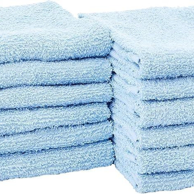 Simpli-Magic Cotton Hand Towels, 12 Pack, 16” x 27”, Blue
